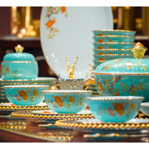 ‌Jingdezhen Underglaze Color Porcelain Dinnerware Set (48-Piece)